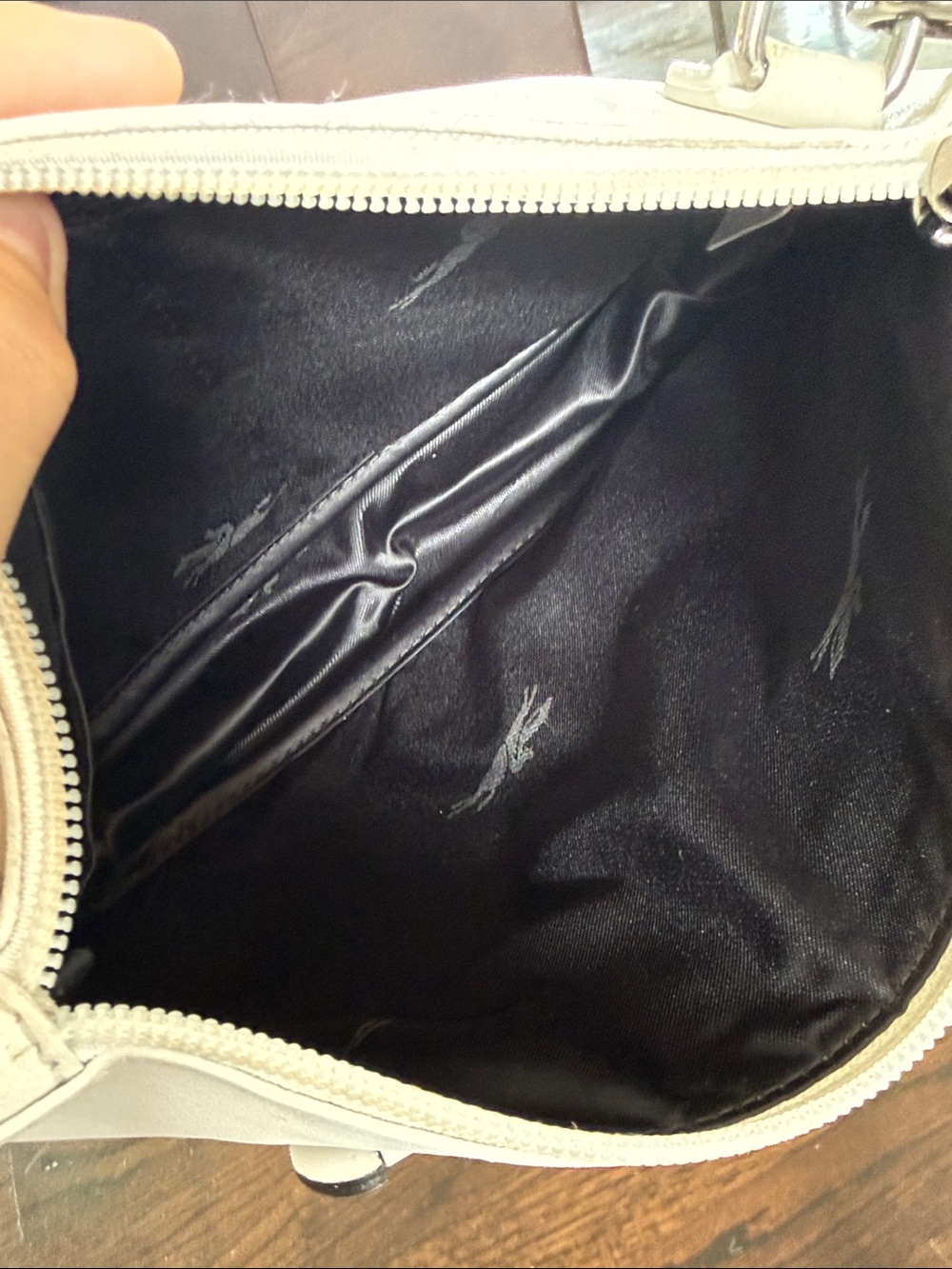 Longchamp Cream Leather Crossbody Bag - Picture 6 of 8